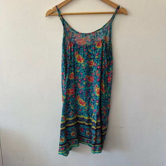 Qearal Sundress Womens Large Blue Microfloral Straps Cutesy Cottagecore - Picture 7 of 7